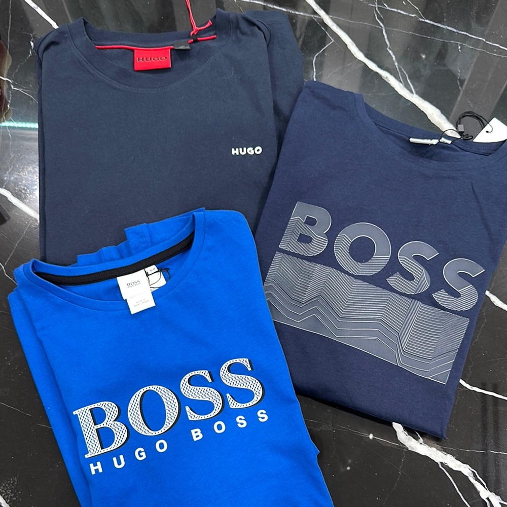 Hugo Boss Blue Short Sleeve Tees Casual Wear